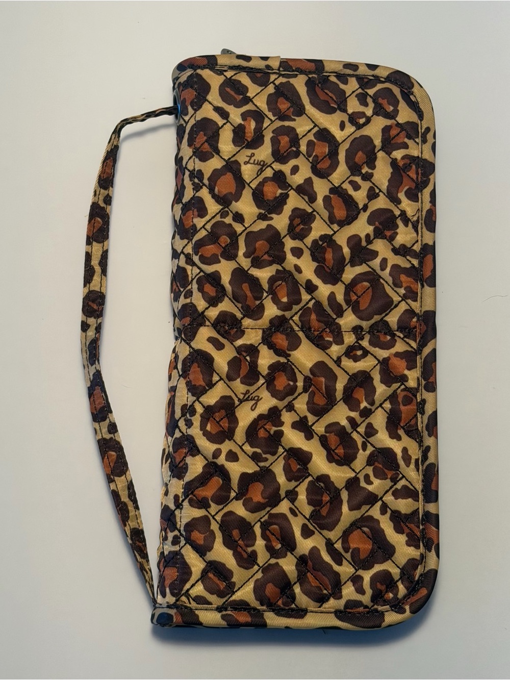 lug Sleeper Leopard Quilted Make Up Brush Zipped Case- Brown - Picture 7 of 10